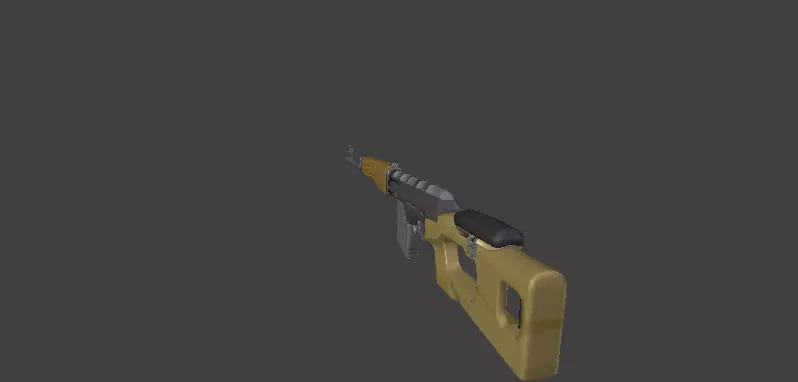 Dragunov SVD Sniper Rifle Low Poly GameReady Asset Free low-poly 3D model