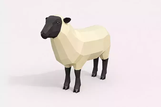 Sheep low poly modelo 3D rigged
