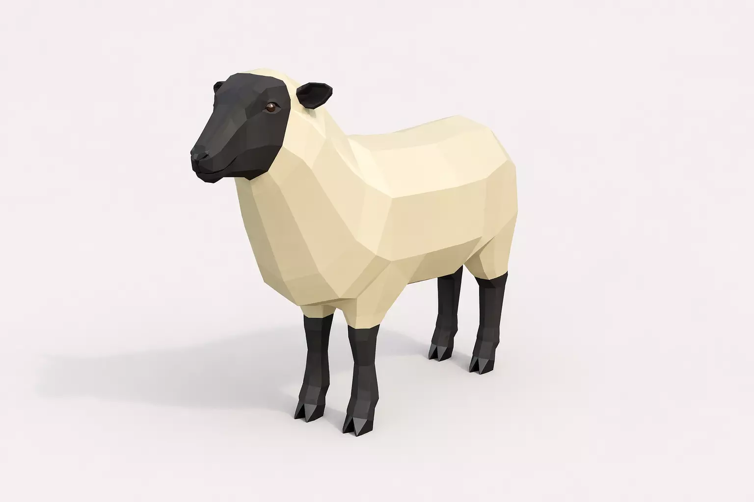 Sheep low poly modelo 3D rigged Low-poly 3D model