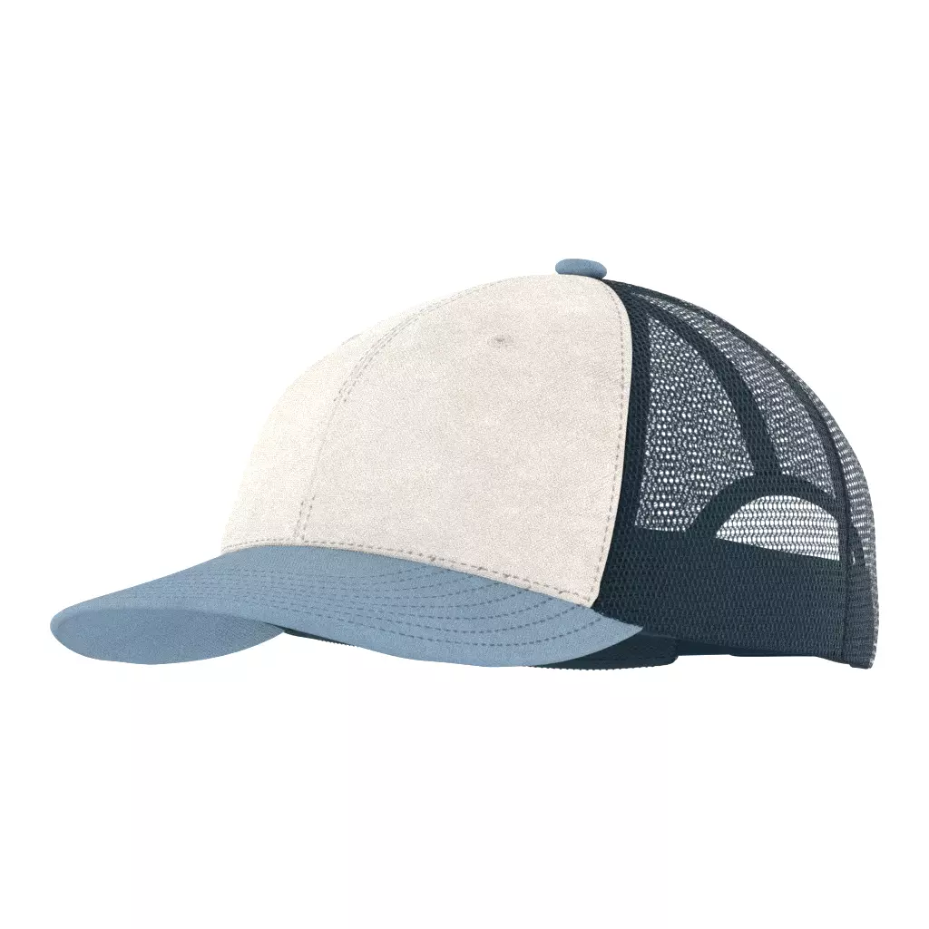 White Blue Trucker Hat Low-poly 3D model