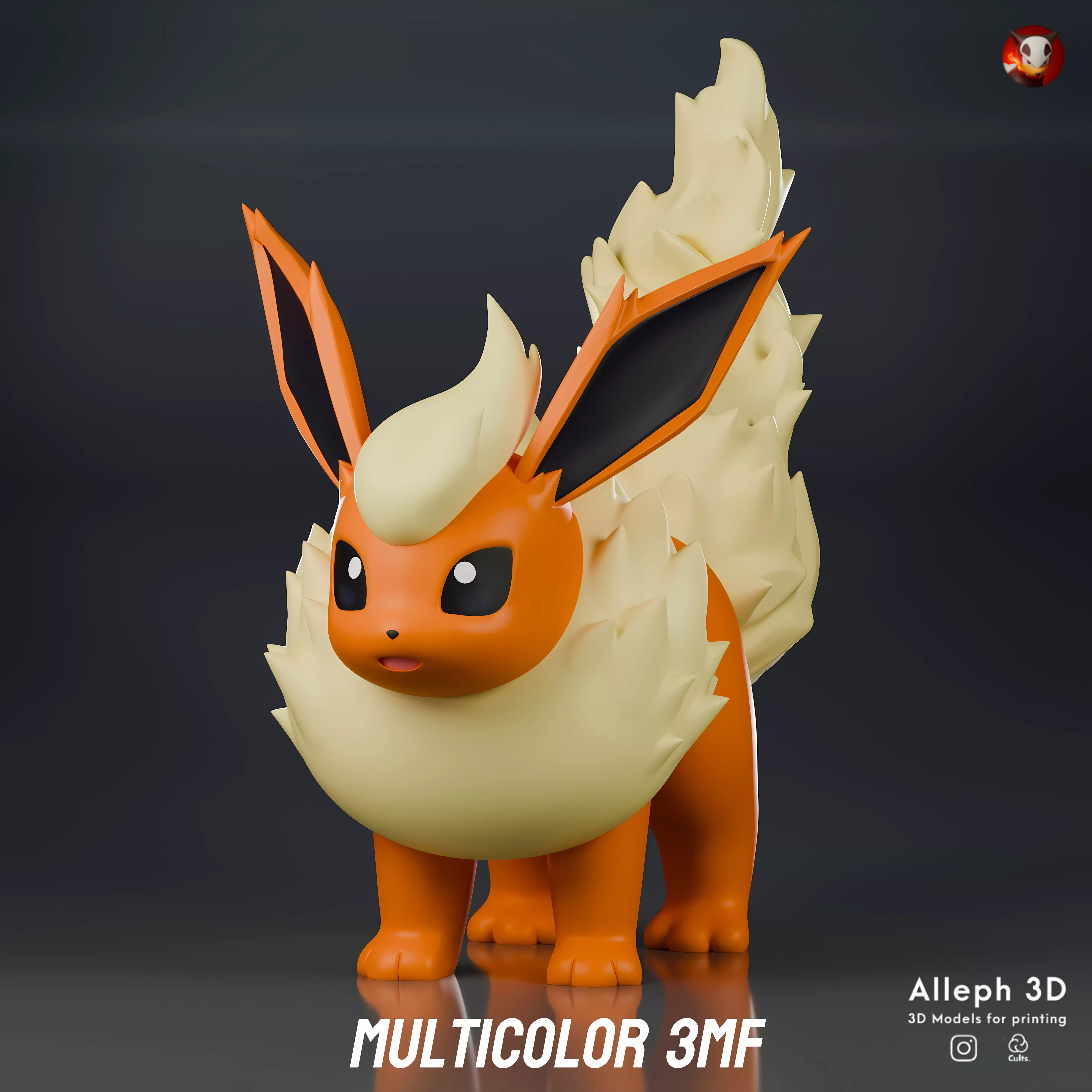 Pokemon flareon multicolor 3D print model