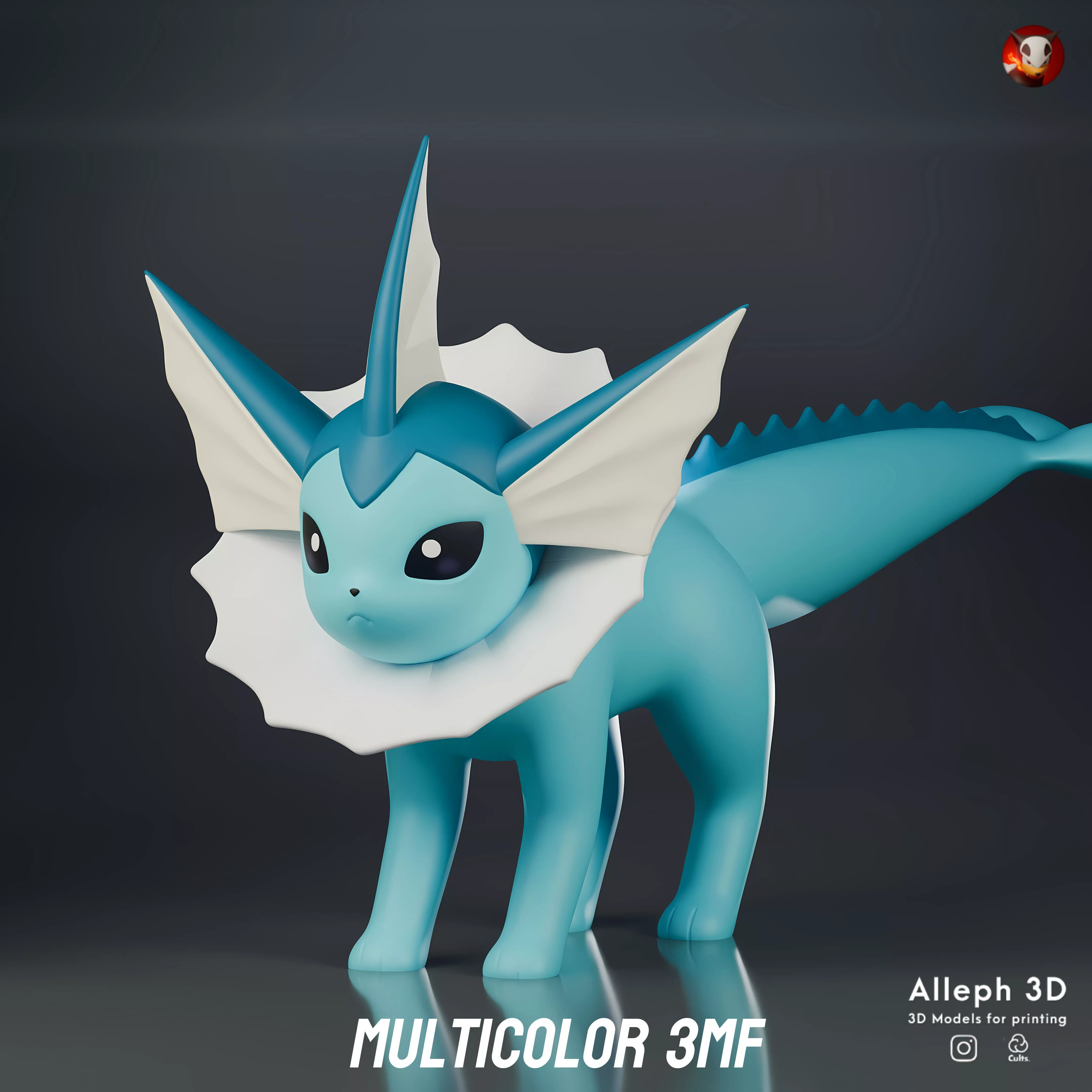 Pokemon Vaporeon Multicolor 3D print model