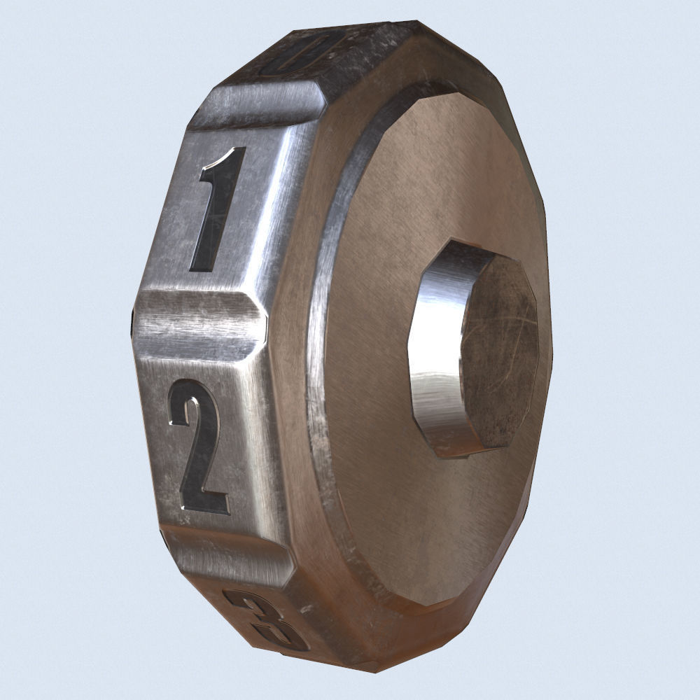 Counter wheel Low-poly 3D model_6
