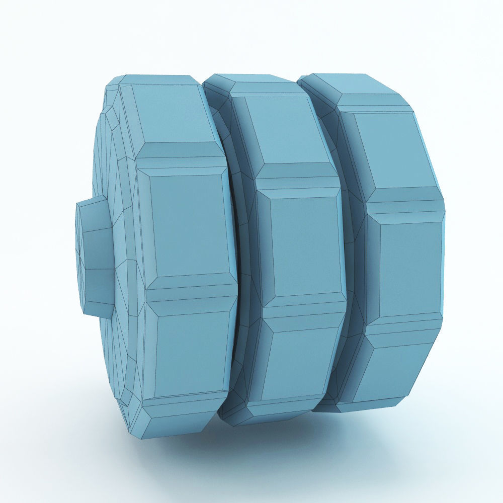 Counter wheel Low-poly 3D model_9