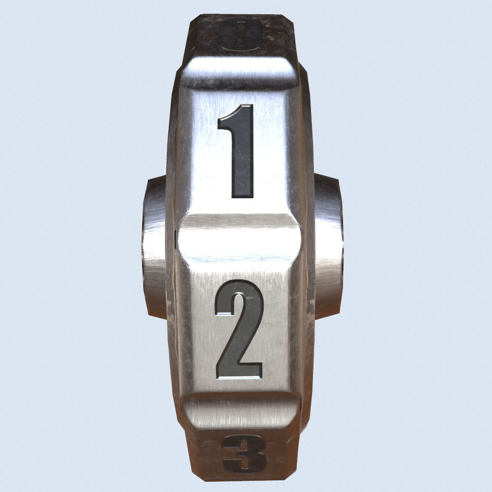 Counter wheel Low-poly 3D model_7