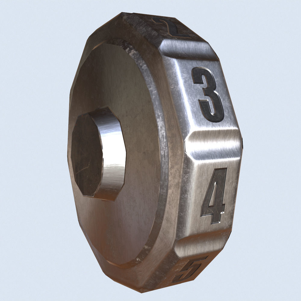 Counter wheel Low-poly 3D model_5