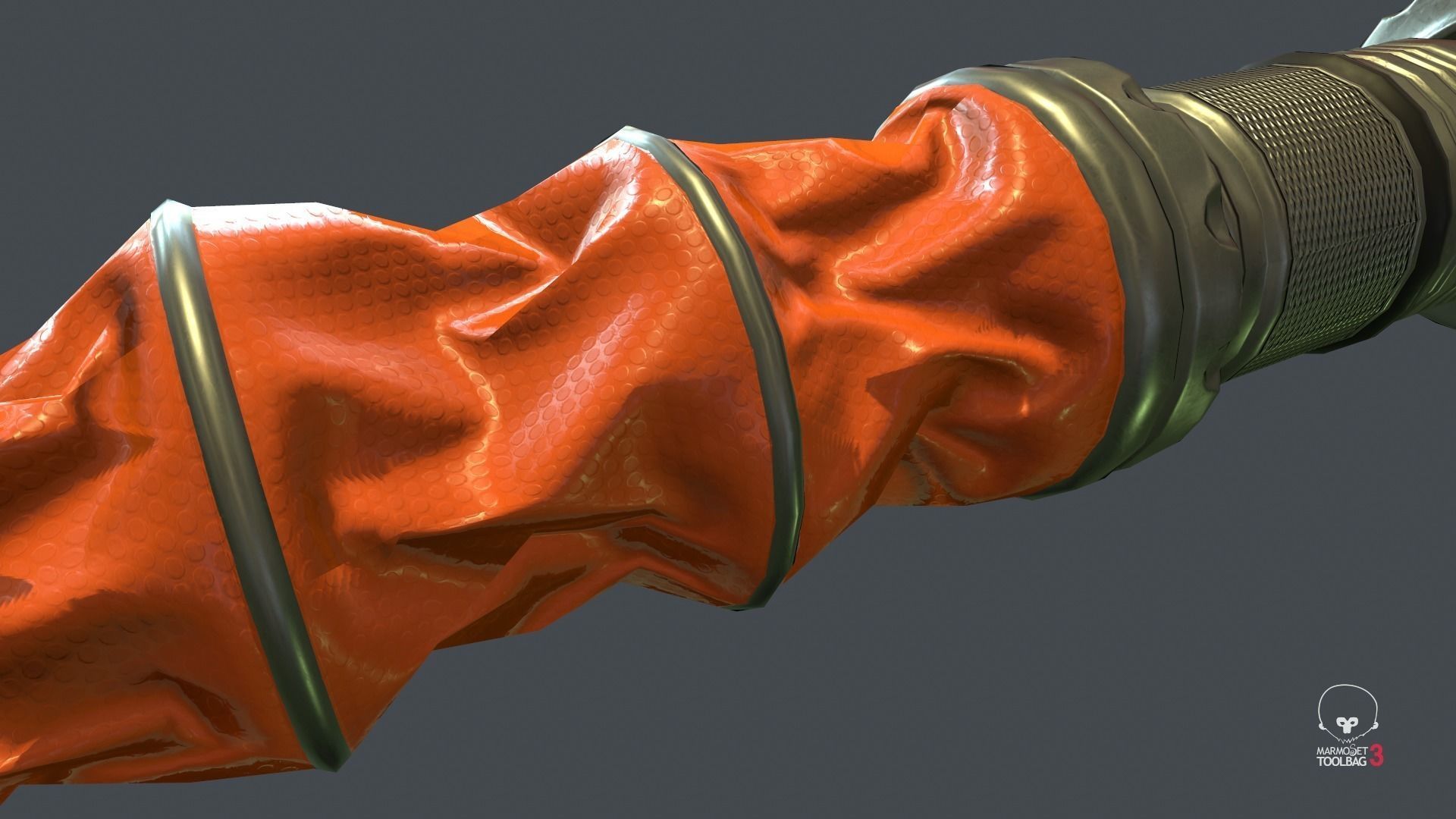 Corrugated Hose PBR Game Ready Low-poly 3D model_4