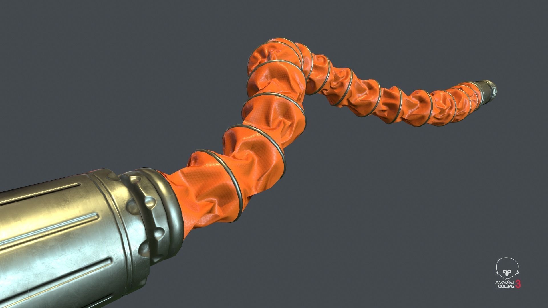 Corrugated Hose PBR Game Ready Low-poly 3D model_7