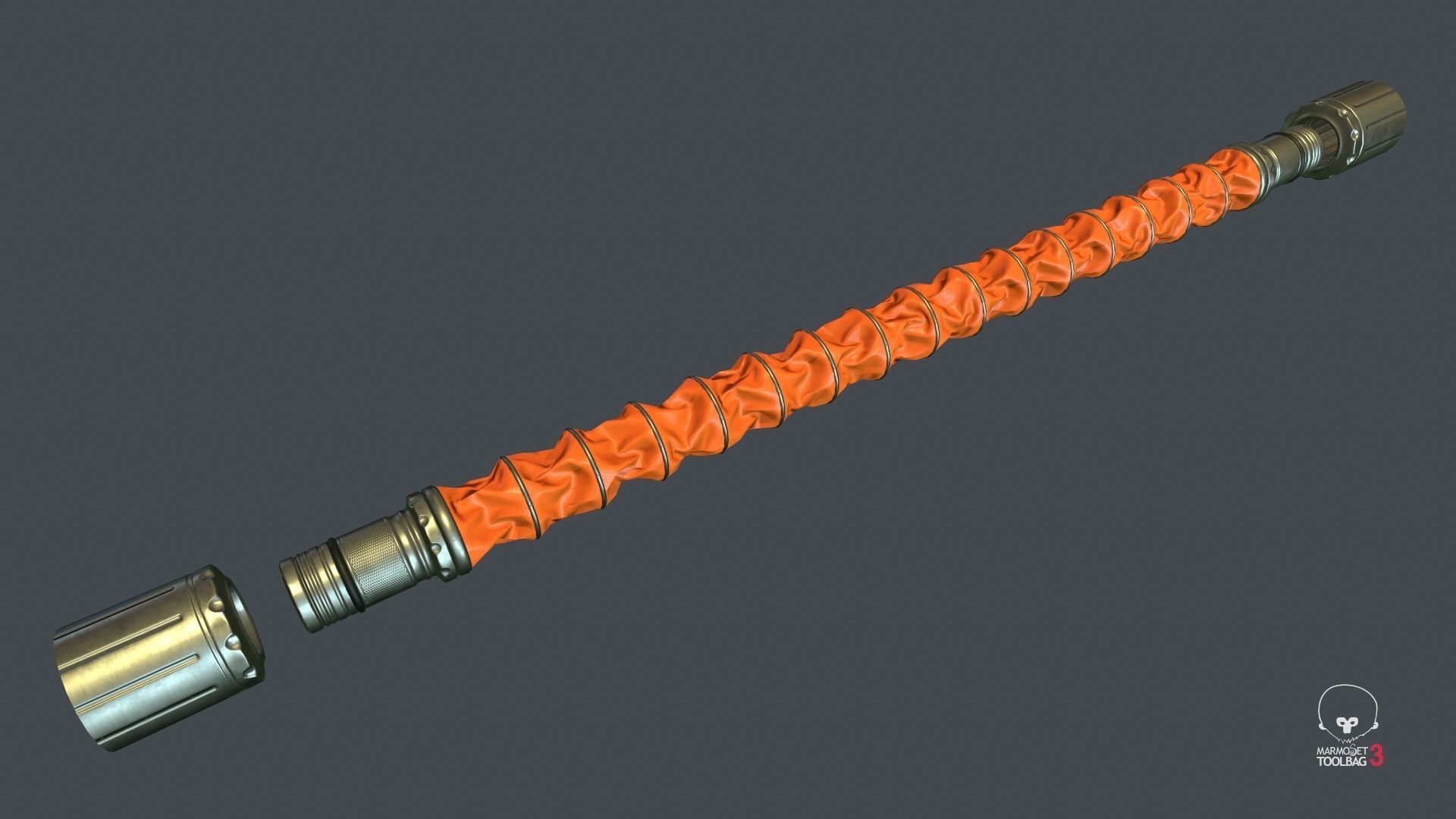 Corrugated Hose PBR Game Ready Low-poly 3D model_2
