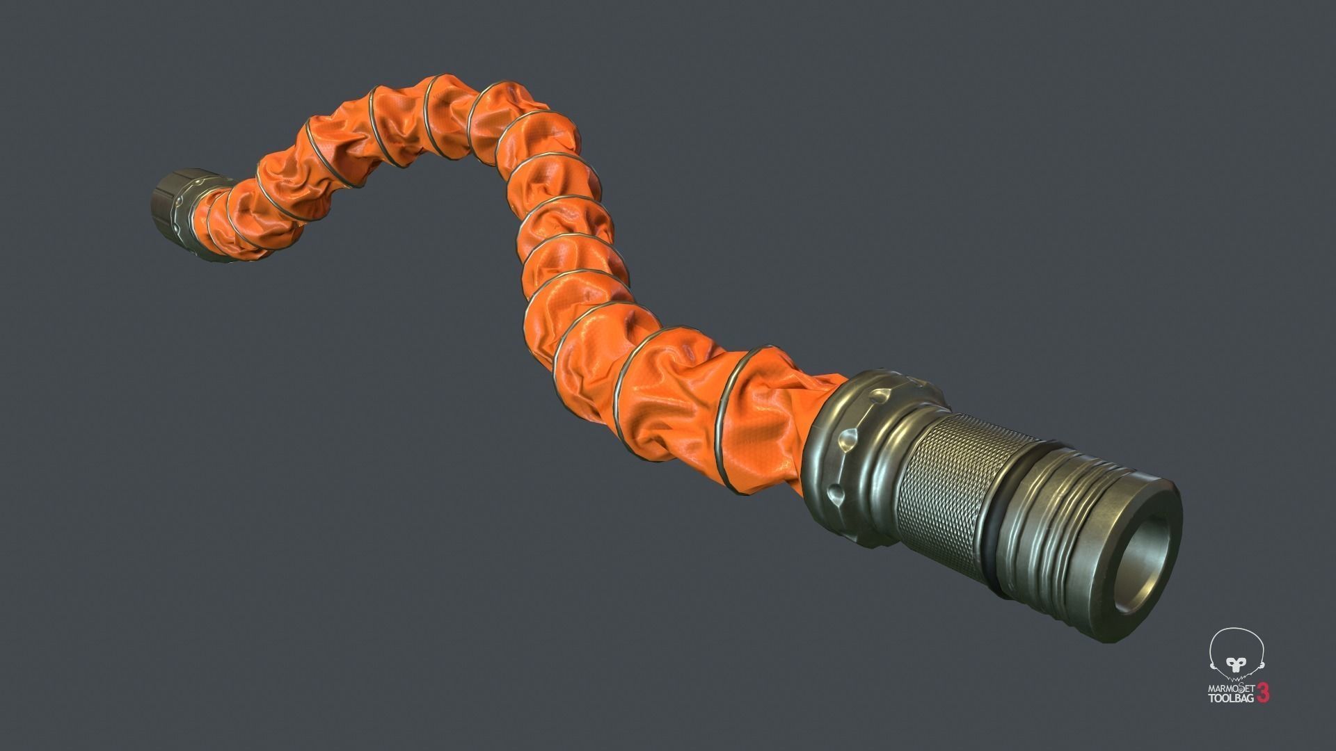 Corrugated Hose PBR Game Ready Low-poly 3D model_8