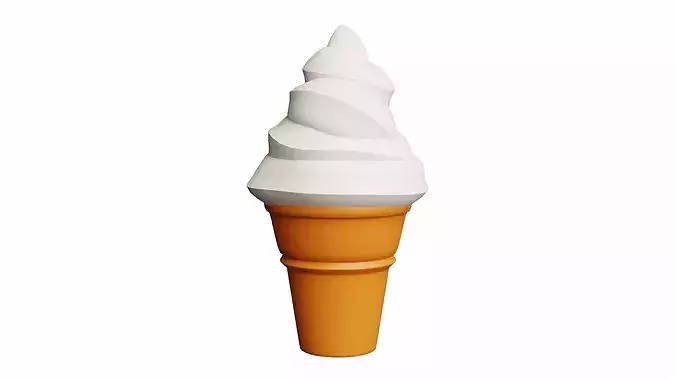 Ice Cream Cartoon Stylized 3D model 2