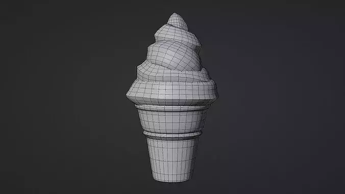 Ice Cream Cartoon Stylized 3D model 7