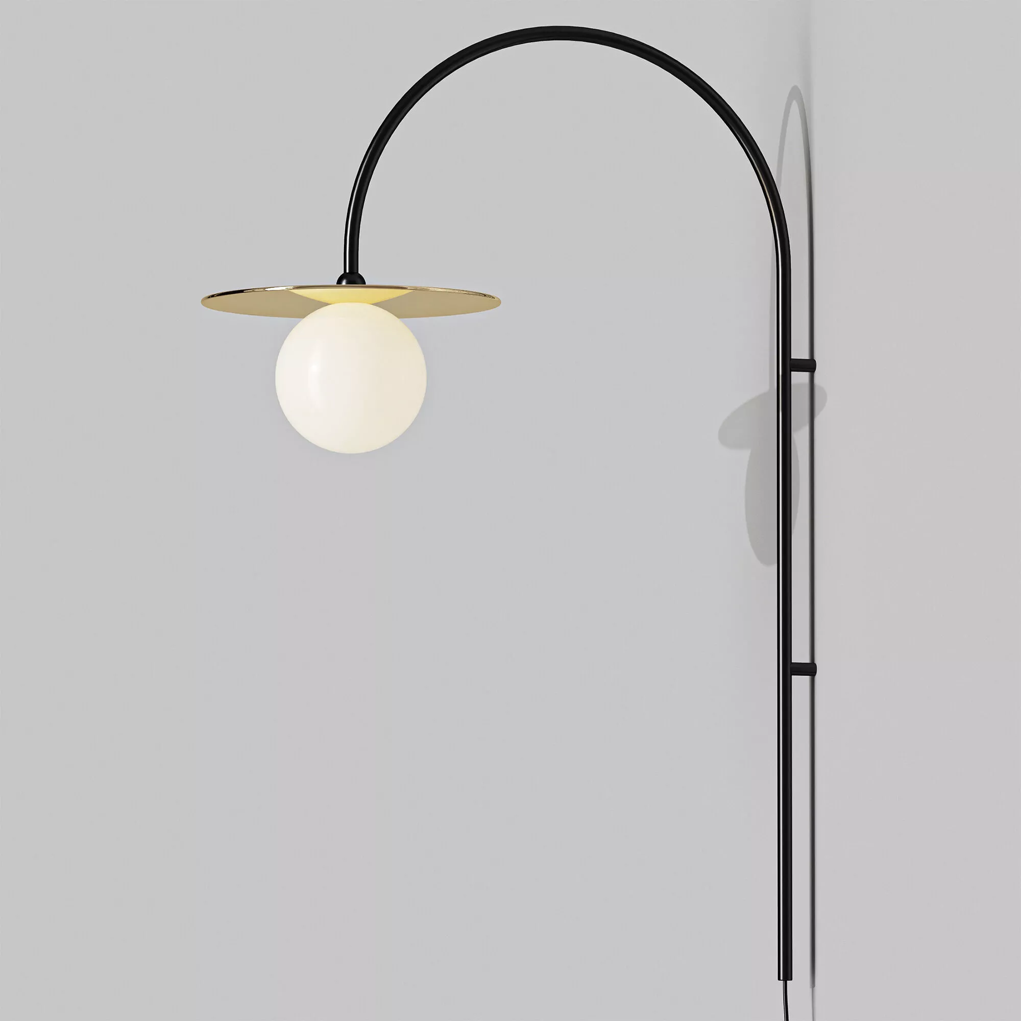 Houseof Charcoal Grey Arch Glass Wall Light 3D model
