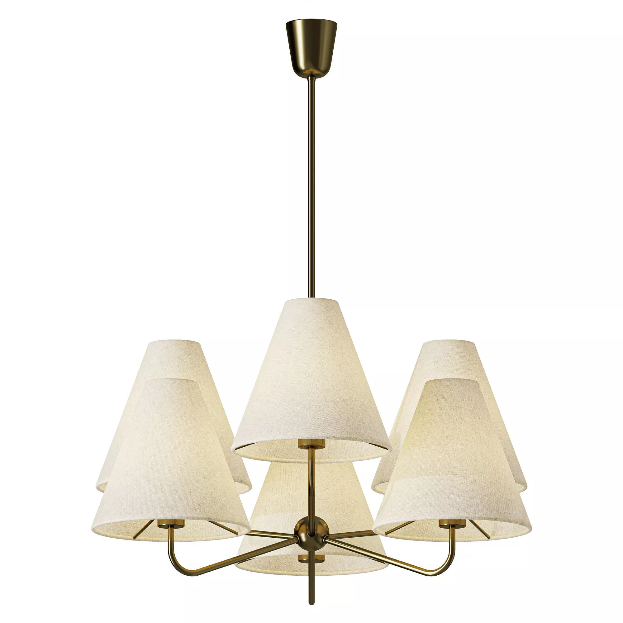 MDRN Austrian Brass Parchment Chandelier 1950s 3D model