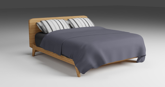 Modern Bed Low-poly 3D model