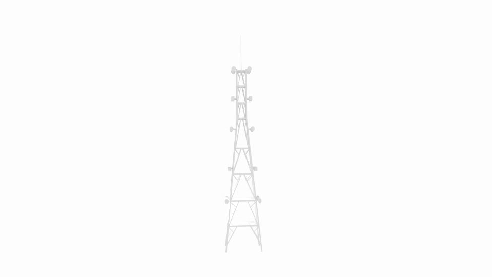 Radio Tower X Low-poly 3D model_3
