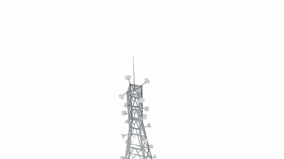 Radio Tower X Low-poly 3D model_4