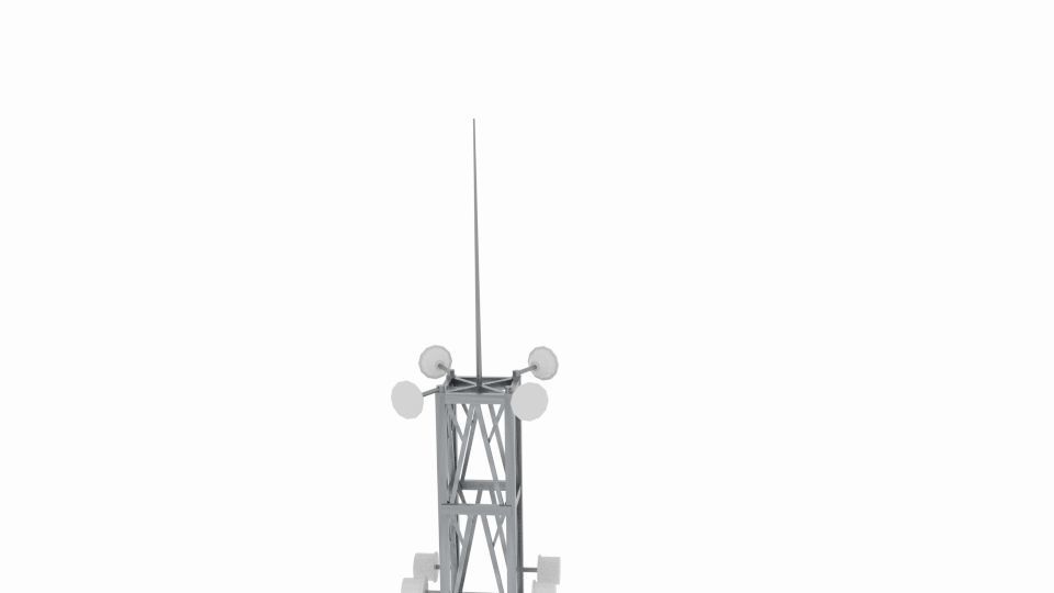 Radio Tower X Low-poly 3D model_1