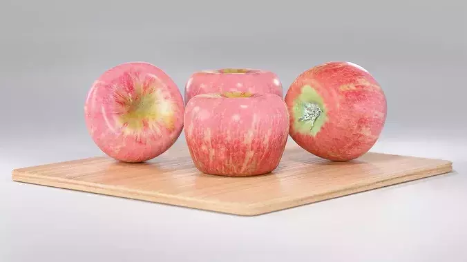 Apple Red Photorealistic PBR Low-poly 3D model 5