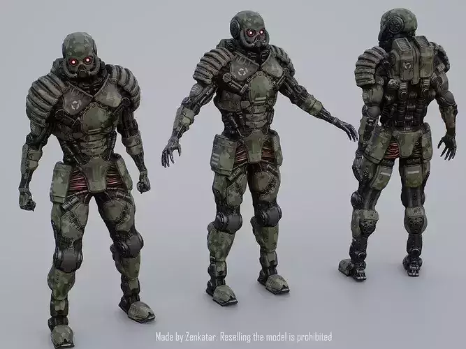 Gameready highly detailed realistic military robot