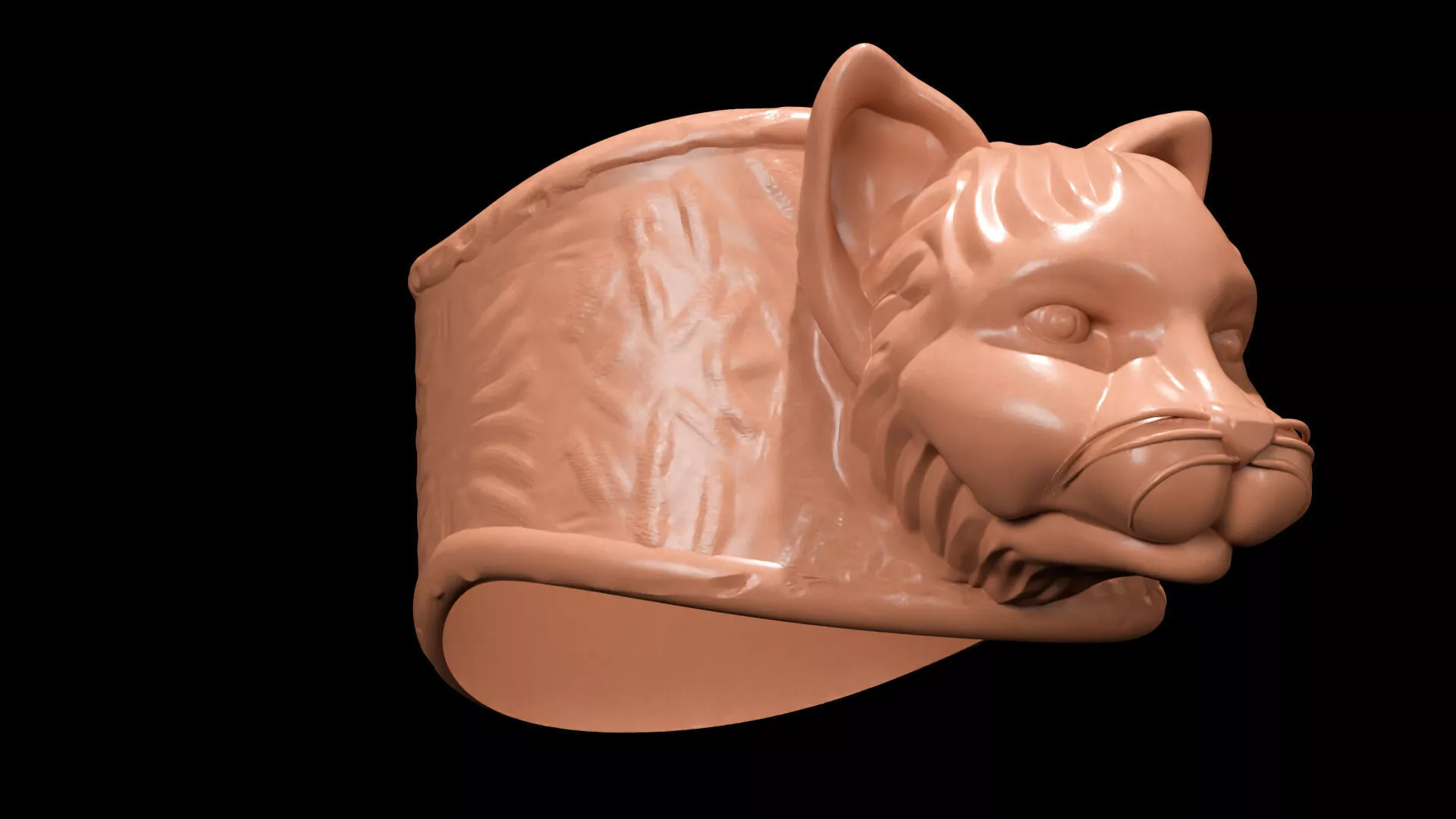 Cat Ring Cute Pet Style 3D Printable Jewelry Model 3D print model