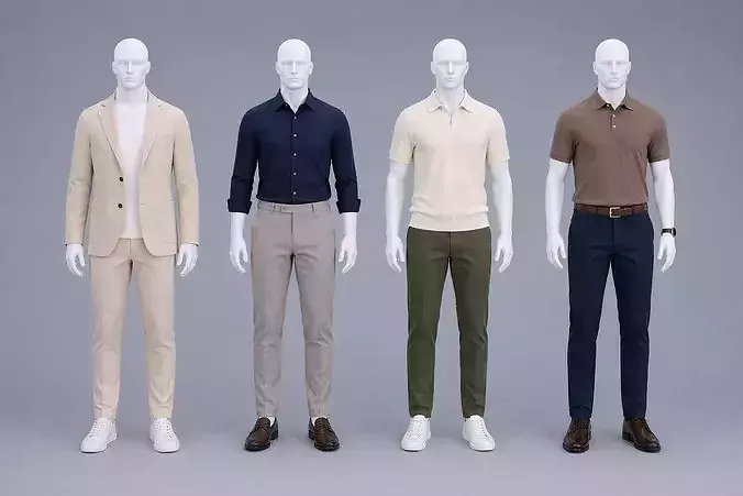 Male Mannequin Outfit Collection for Shops