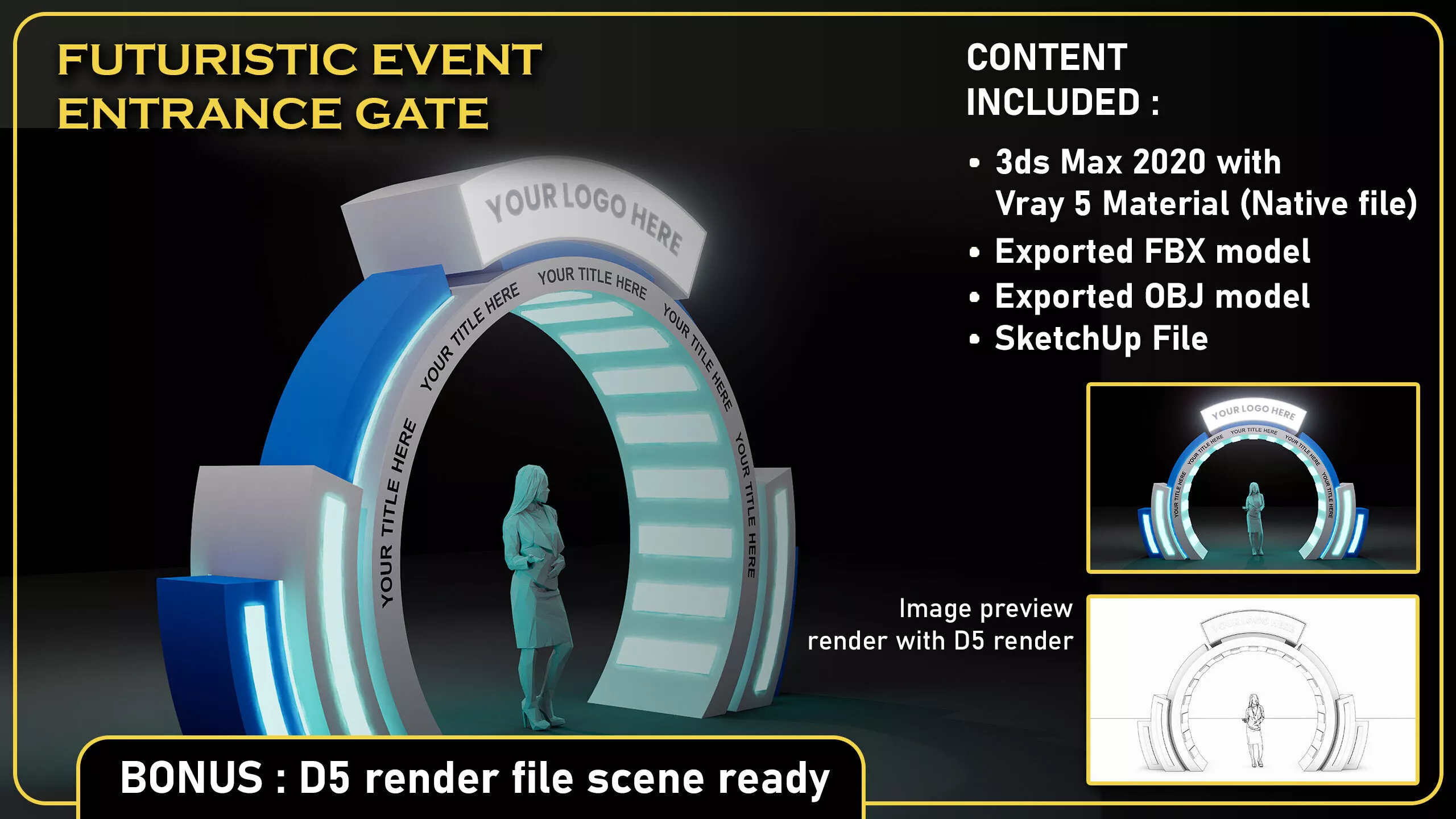 Futuristic Event Entrance GateFuturistic Event Entrance Gate 3D model