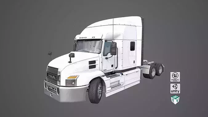 Heavy Truck Chassis 05 Generic White All PBR Unity UE Textures