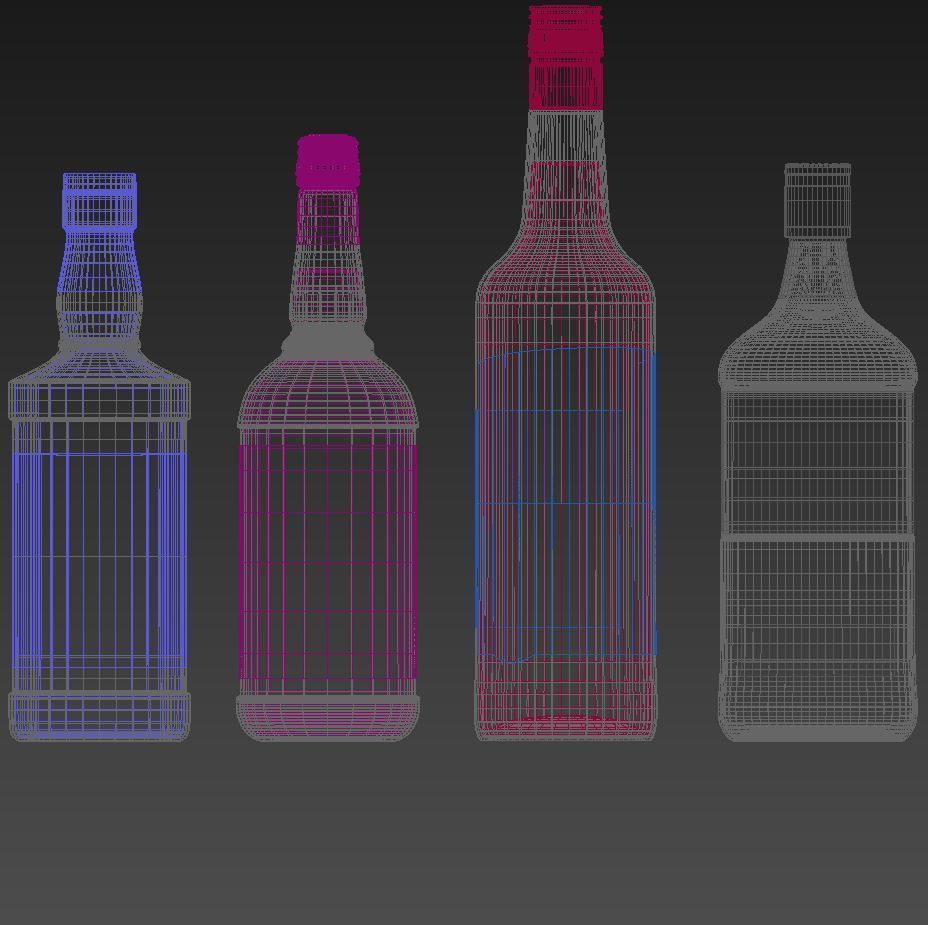 8 bottles of Whiskey 3D model_6