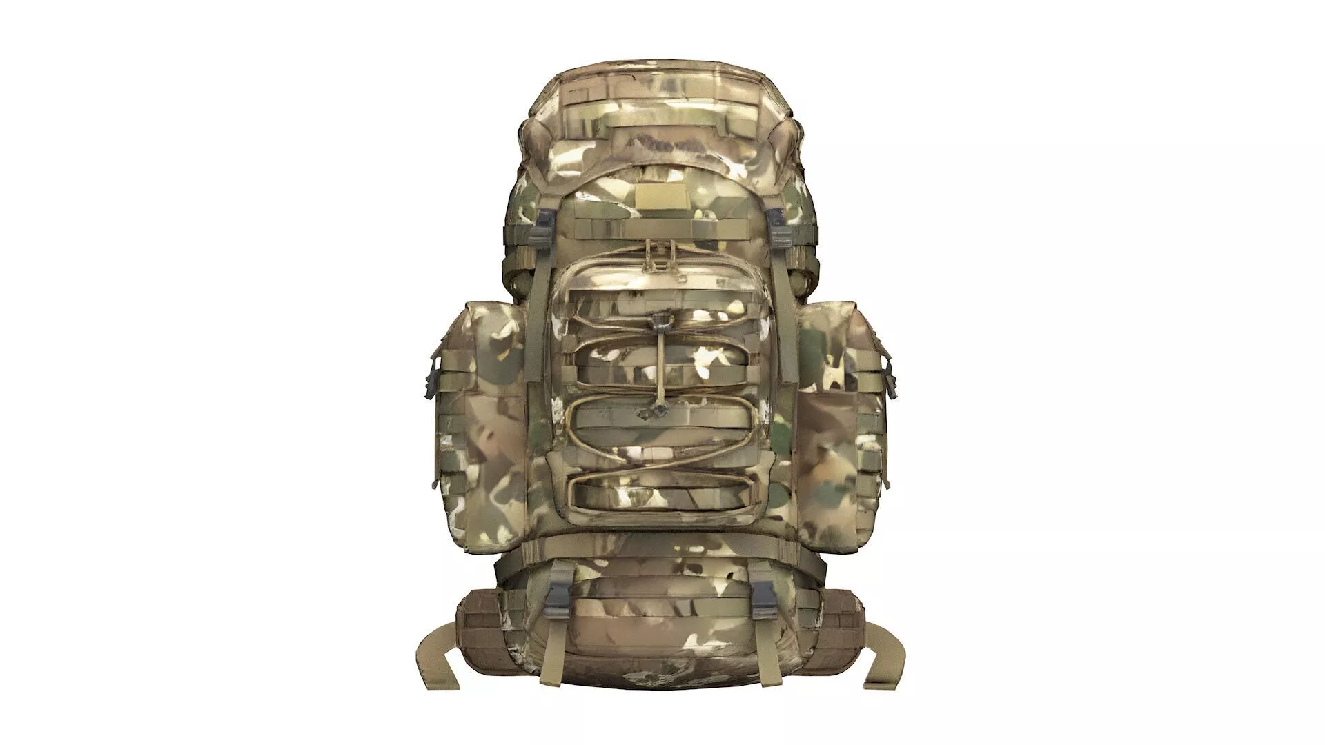 Military backpack game ready PBR Low-poly 3D model