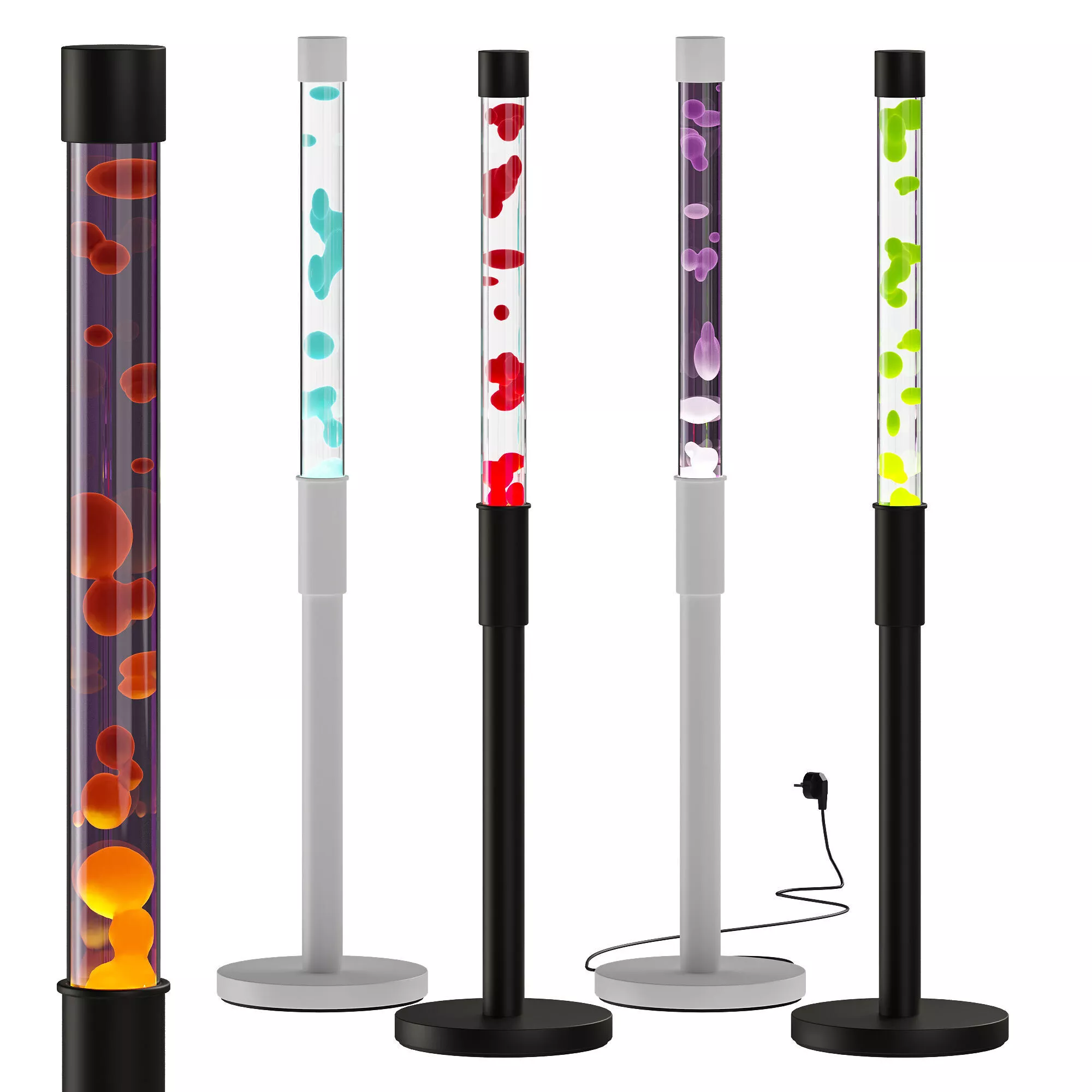 Floor wax lava lamp 5 colors 3D model
