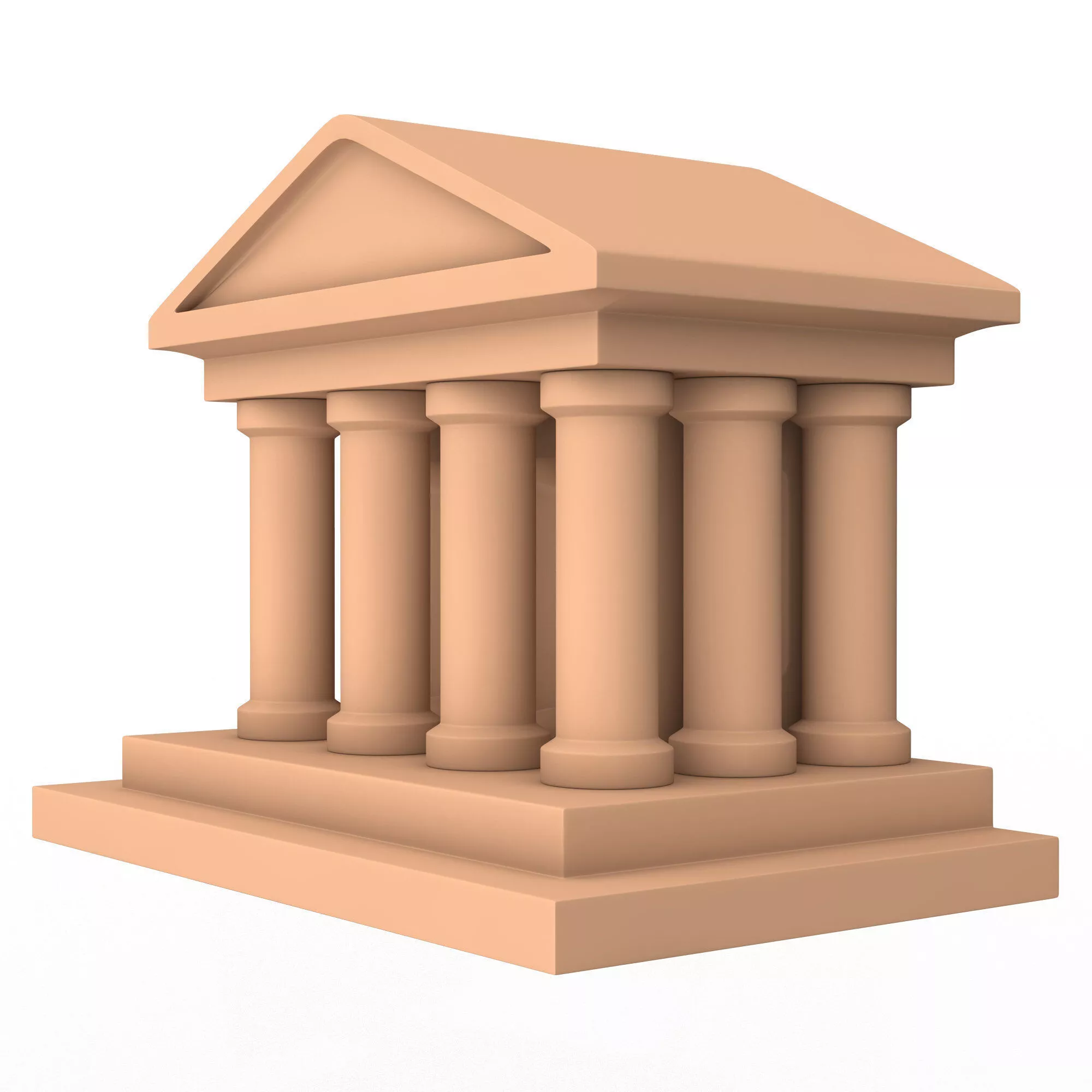 Stylized Classical Architecture with Columns Isometric 3D Model Free 3D print model