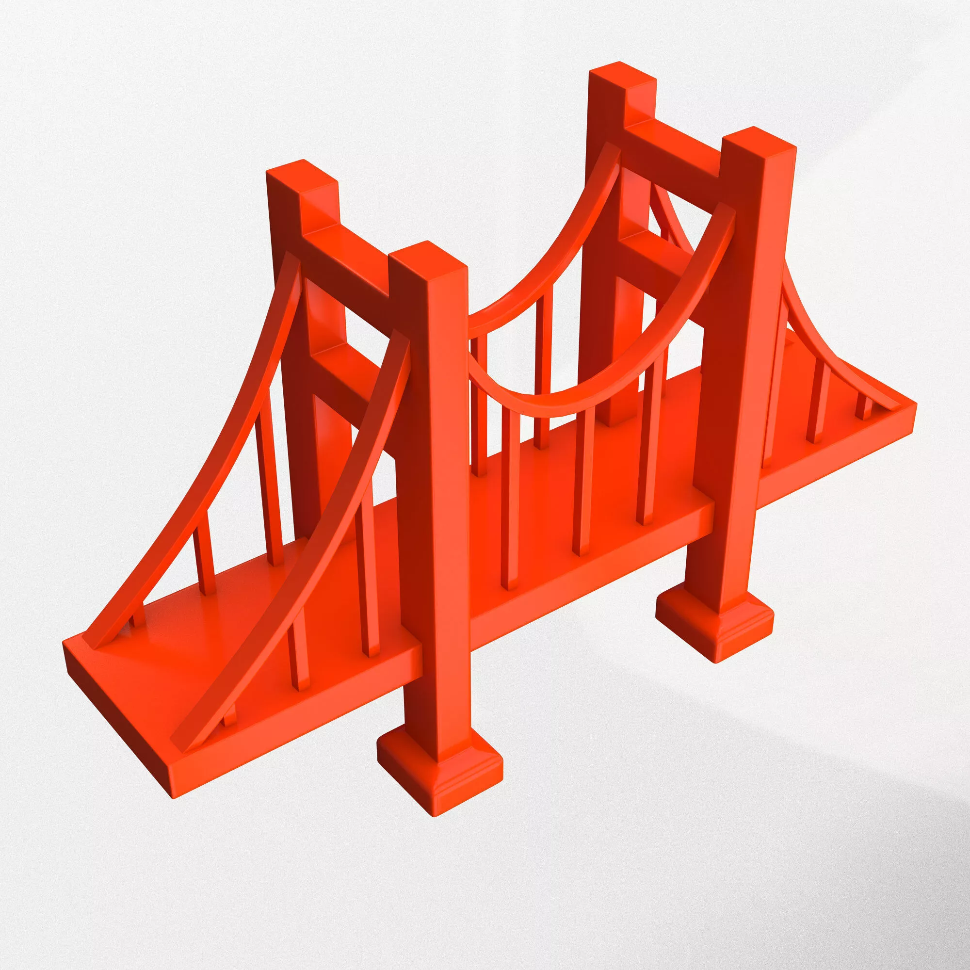 Stylized Golden Gate Bridge Isometric 3D Model Free 3D print model