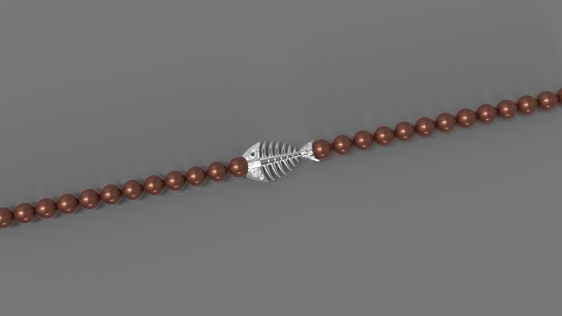 Fish Skeleton BRACELET WITH ROUND STONES 3D print model_2