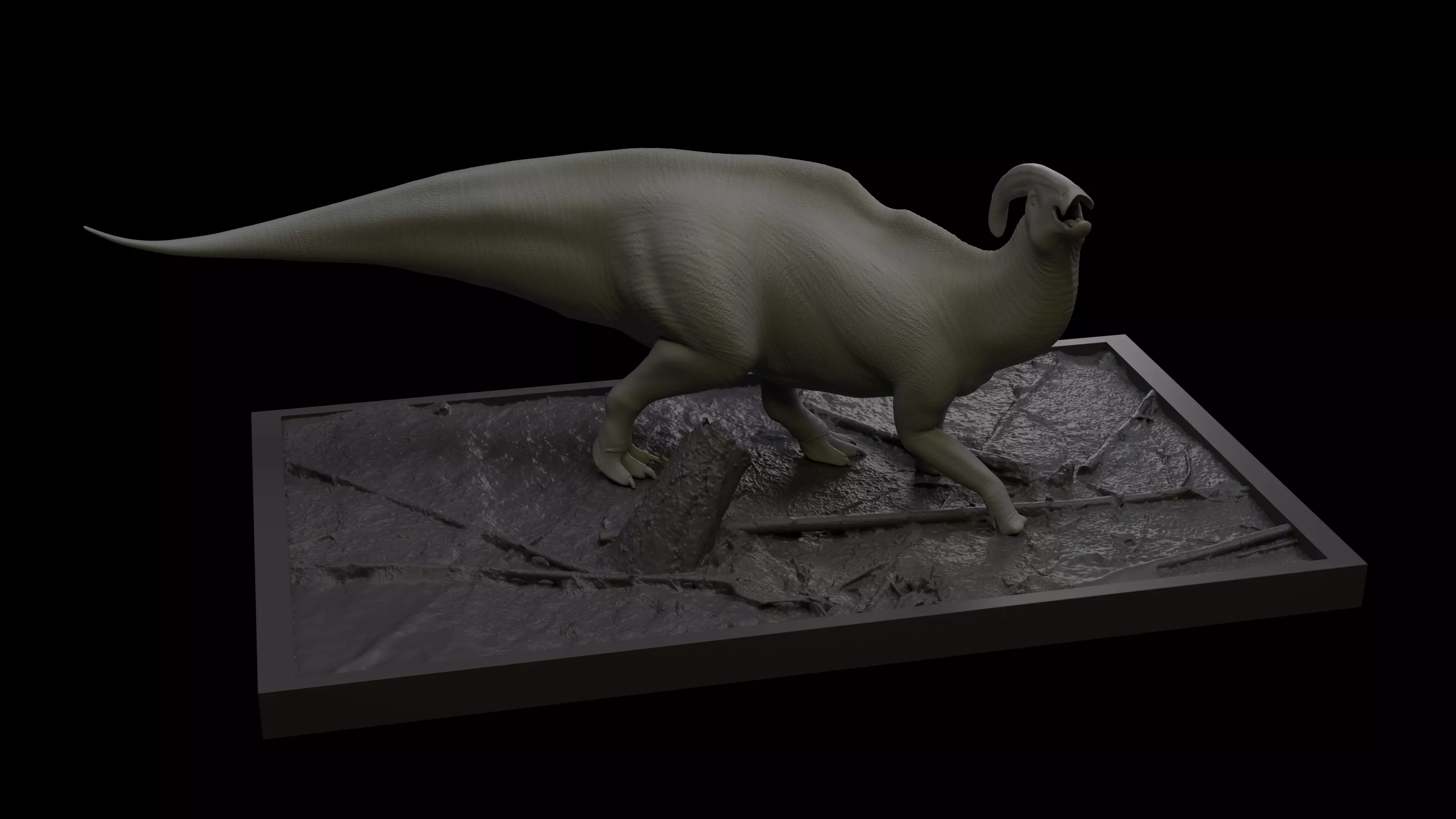Parasaurolophus Pen Holder - STL file for 3D PRINT 3D print model