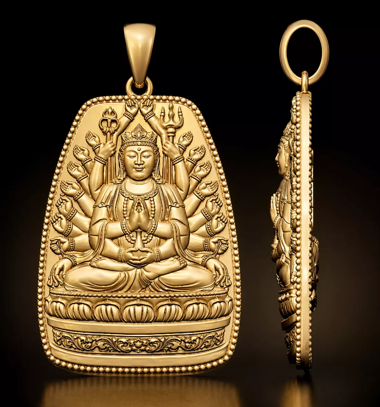 Thousand-Hand Buddha Pendant ST 3D print model