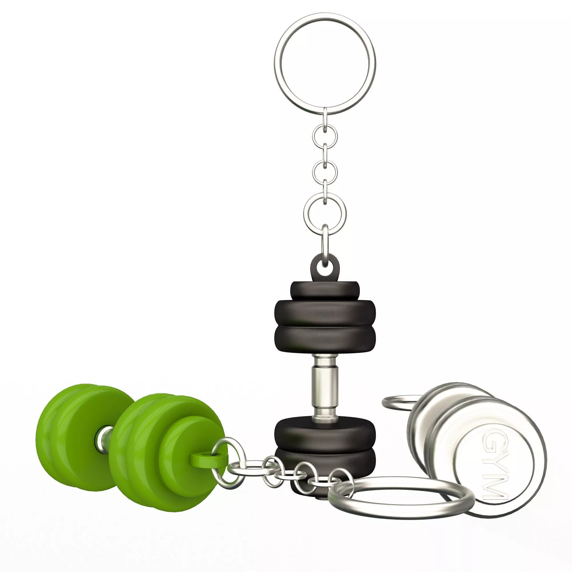 Mini Dumbbell Keychain 3D Model Gym Lover Gift 02 Free 3D print model