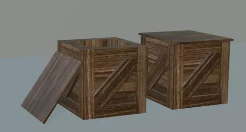 Low Poly Wooden Crate pack Low-poly 3D model
