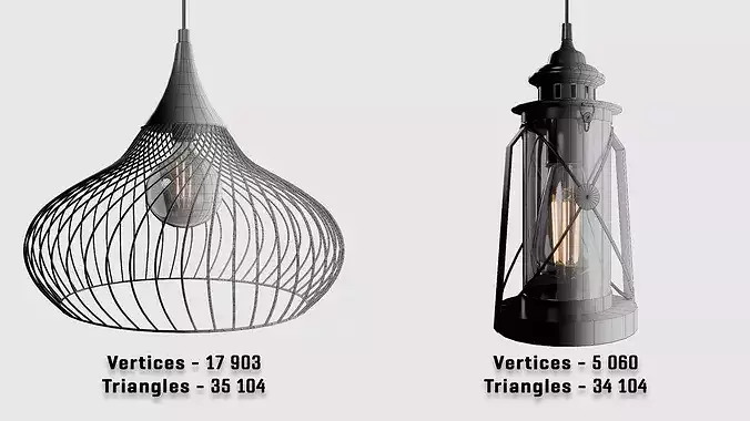 Modern Pendant Light Collection 3D model 4