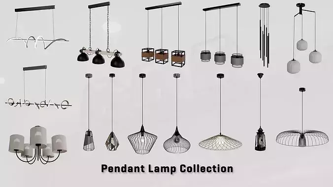 Modern Pendant Light Collection 3D model