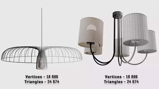 Modern Pendant Light Collection 3D model 5