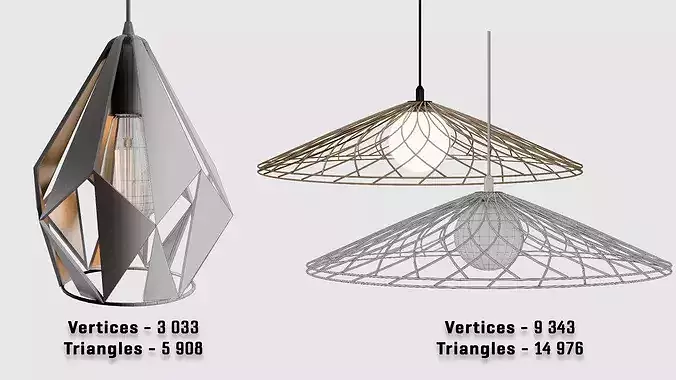 Modern Pendant Light Collection 3D model 3