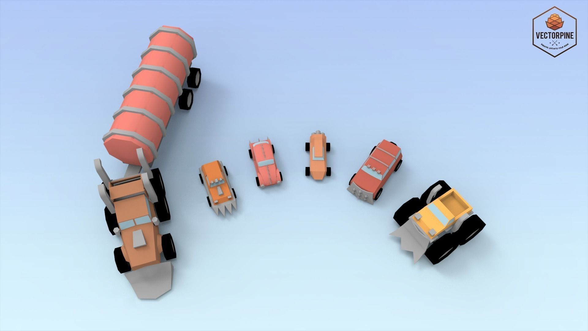 Low Poly Raider Cars Low-poly 3D model_3