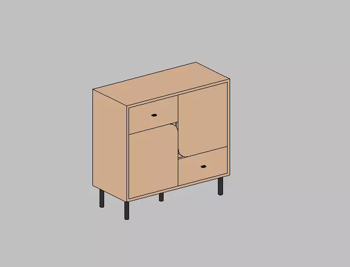 Modern Furniture Set for Living Room Revit Family 3D model