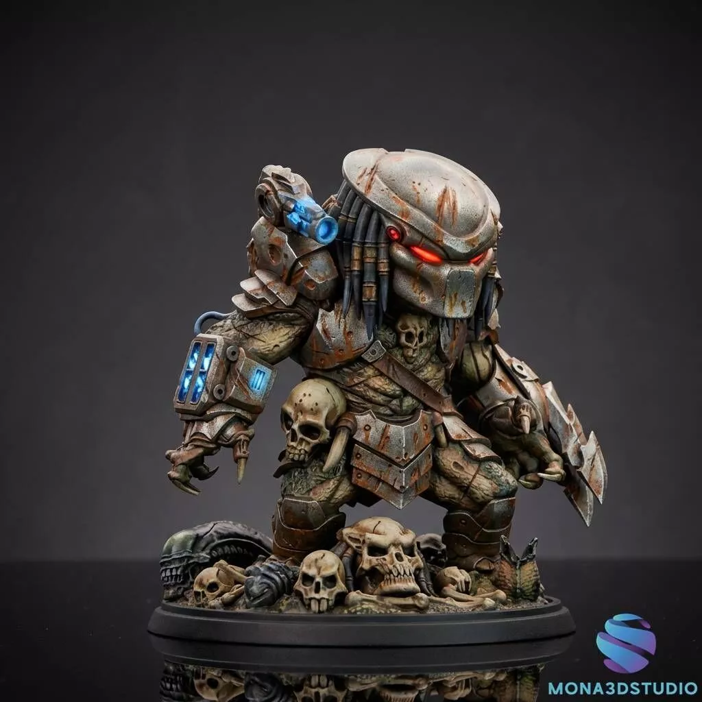 Chibi Galactic Predator - 3D STL Miniature - with Scenic Base 3D print model