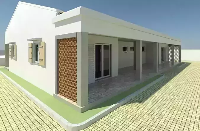 SF-01 house with walls and tiled roof