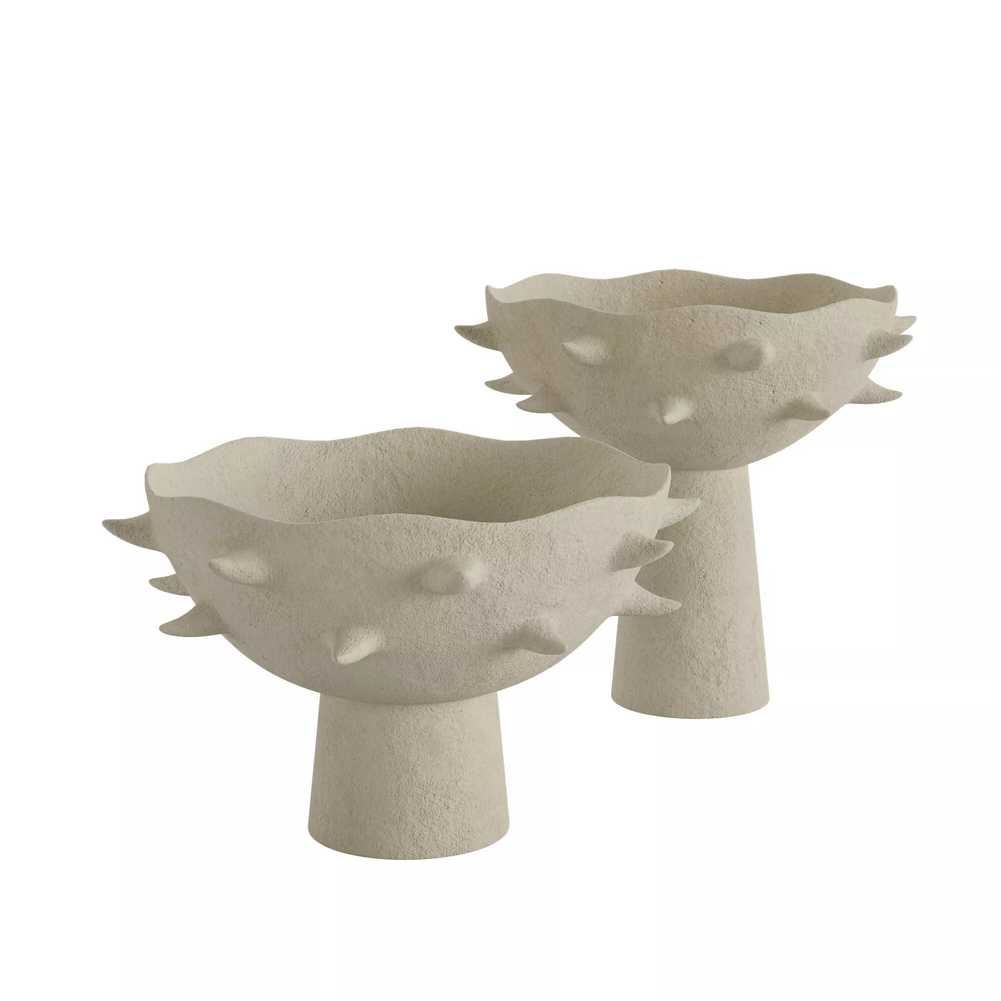 Spiked Ceramic Pedestal Bowl 3D model
