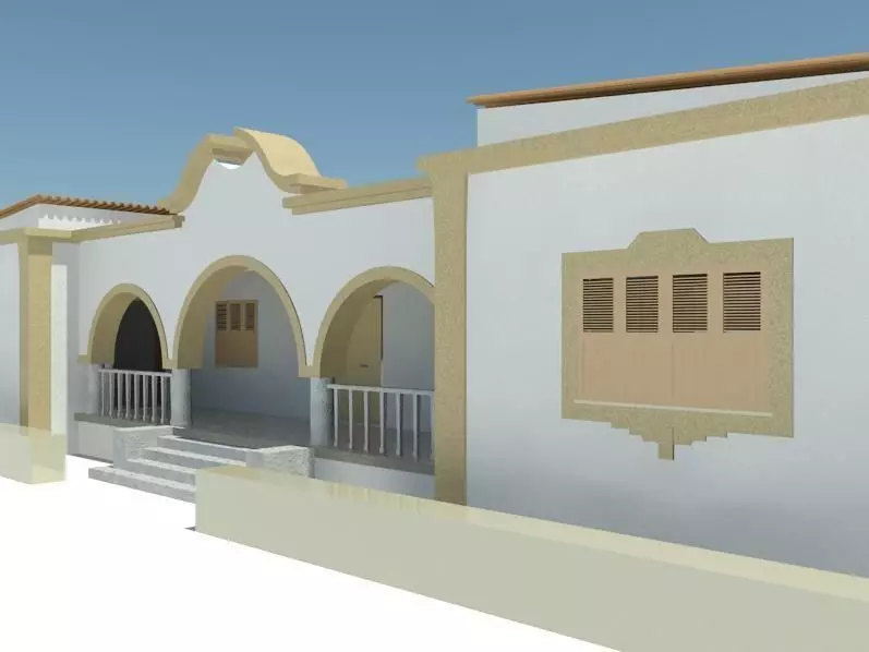 SF-03 house with arches and balconies 3D model_0