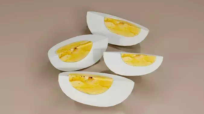 Realistic Egg Food Collection 3D Models Pack PBR Assets Set Low-poly 3D model 6