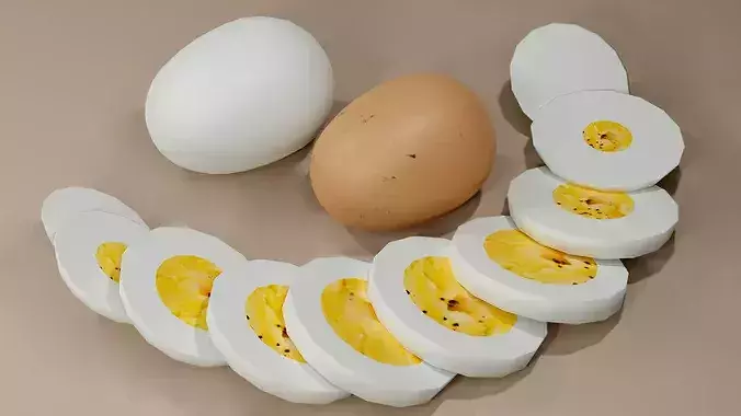 Realistic Egg Food Collection 3D Models Pack PBR Assets Set Low-poly 3D model 7